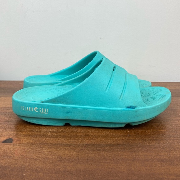 ISLAND SURF CO CREST FOM Sandals Slides Waterproof Teal Blue Unisex M5 W7 EU38. - Picture 4 of 11